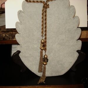 Chicos GT Rope Knotted Lariat Tassel Necklace  48"